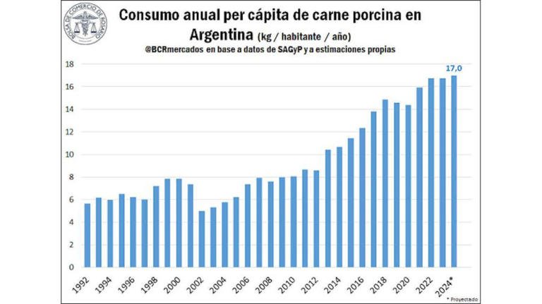 El consumo de carne de cerdo alcanza un nuevo récord en Argentina